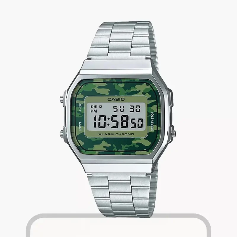 Casio Silver Vintage Camouflage Men's Watch- A168WEC-3DF